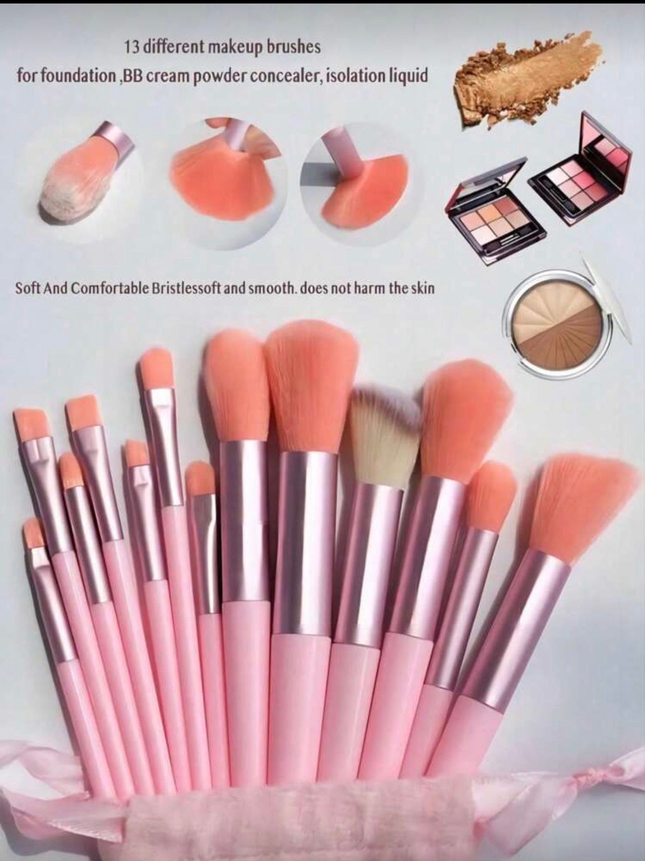 13Pcs Makeup Brush Set Soft Fluffy Professional Cosmetic Foundation Powder Eyeshadow Kabuki Blending Make Up Brush Beauty Tool With Bag Makeup Sponge Beauty Gift For Makeup Beginner Black,Brush Set,Makeup Brush Kit,Make Up Brush Set,Make Up Set Complete,M
